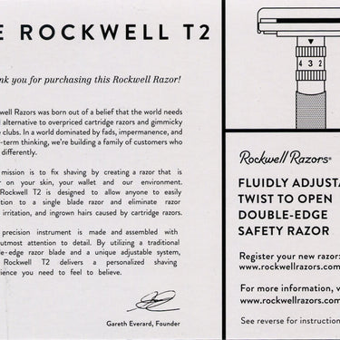 Rockwell Model T2 Rasierer, Stainless Steel Edelstahl