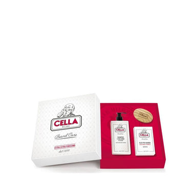 CELLA Geschenkset mit Bartshampoo, Bartöl & Bartbürste