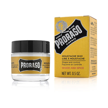 PRORASO Moustache Wax - Wood and Spice, 15 ml